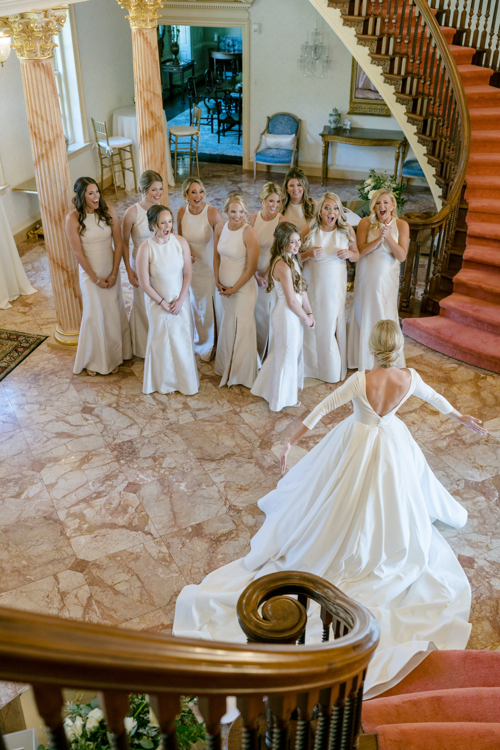 Timeless Wedding Featuring a Custom Blue Willow by Anne Barge Wedding Dress