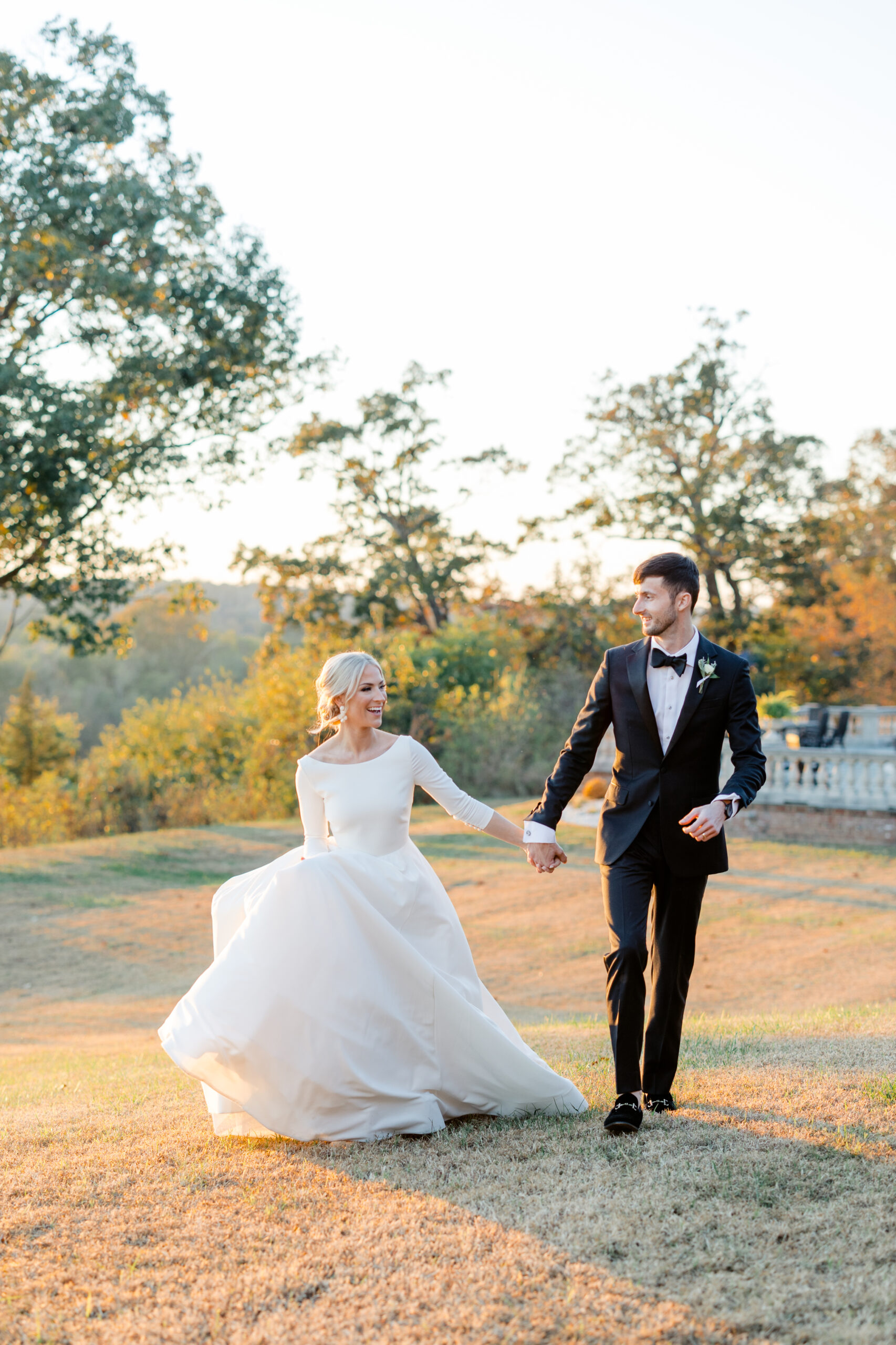 Timeless Wedding Featuring a Custom Blue Willow by Anne Barge Wedding Dress