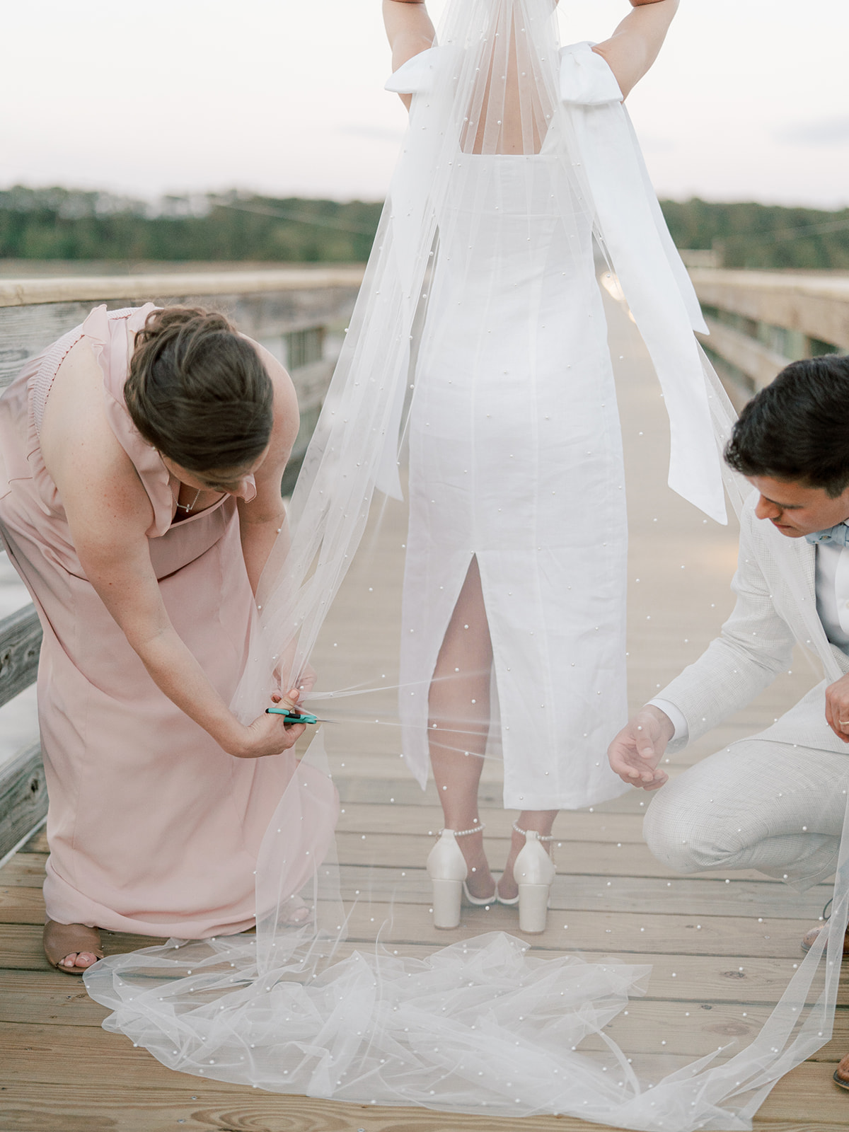 Cutting Bridal Veil at Wedding Reception