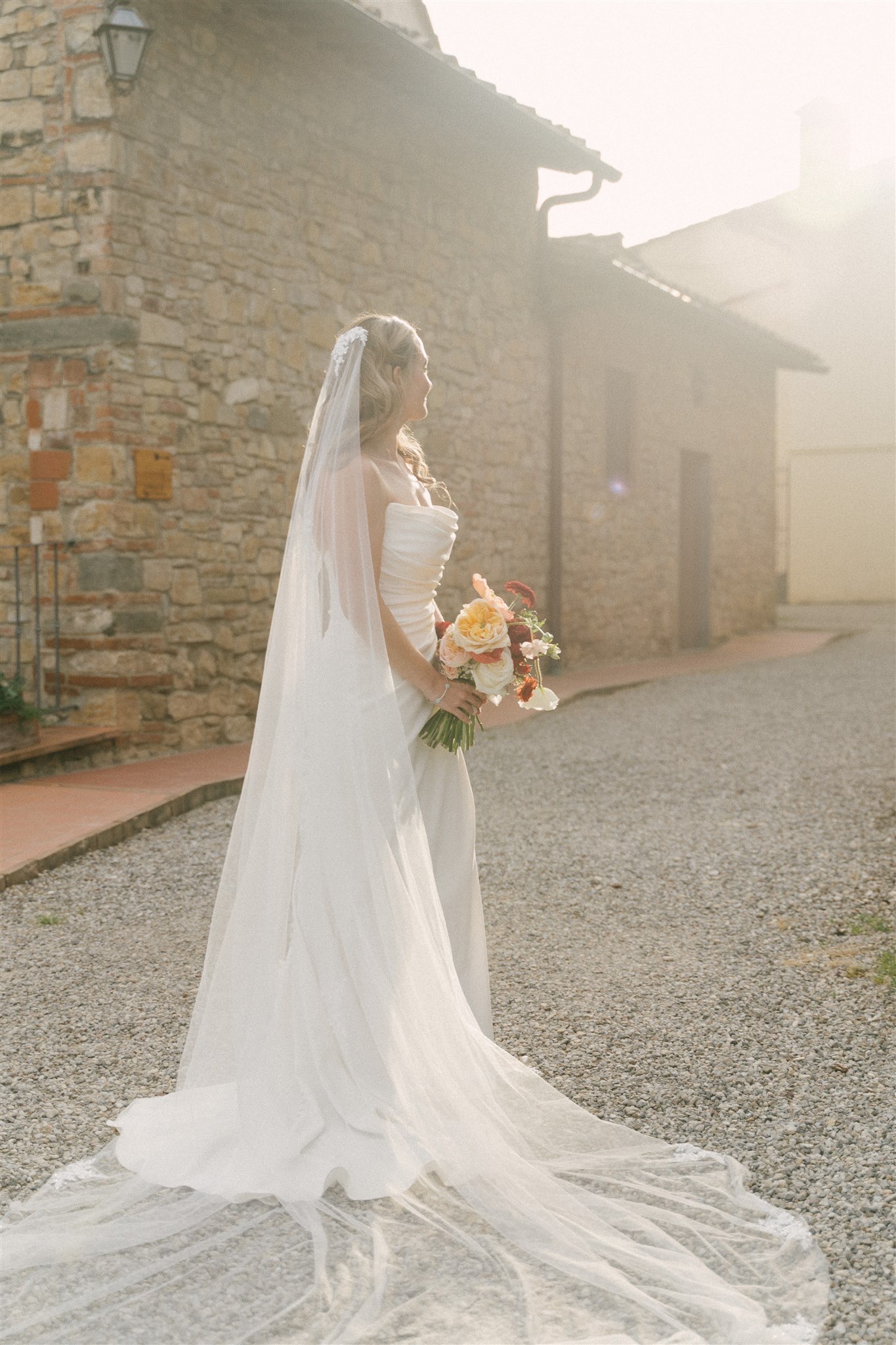 Bride Wearing Naomi by Blue Willow in Italy